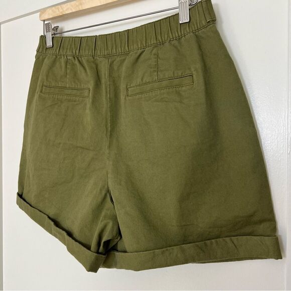 Loft Shorts Womens Size 8P Military Green High Waist Pockets Button Cotton - Picture 5 of 13